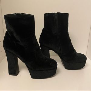 Jeffery Campbell Velvet Platform Boots / Booties